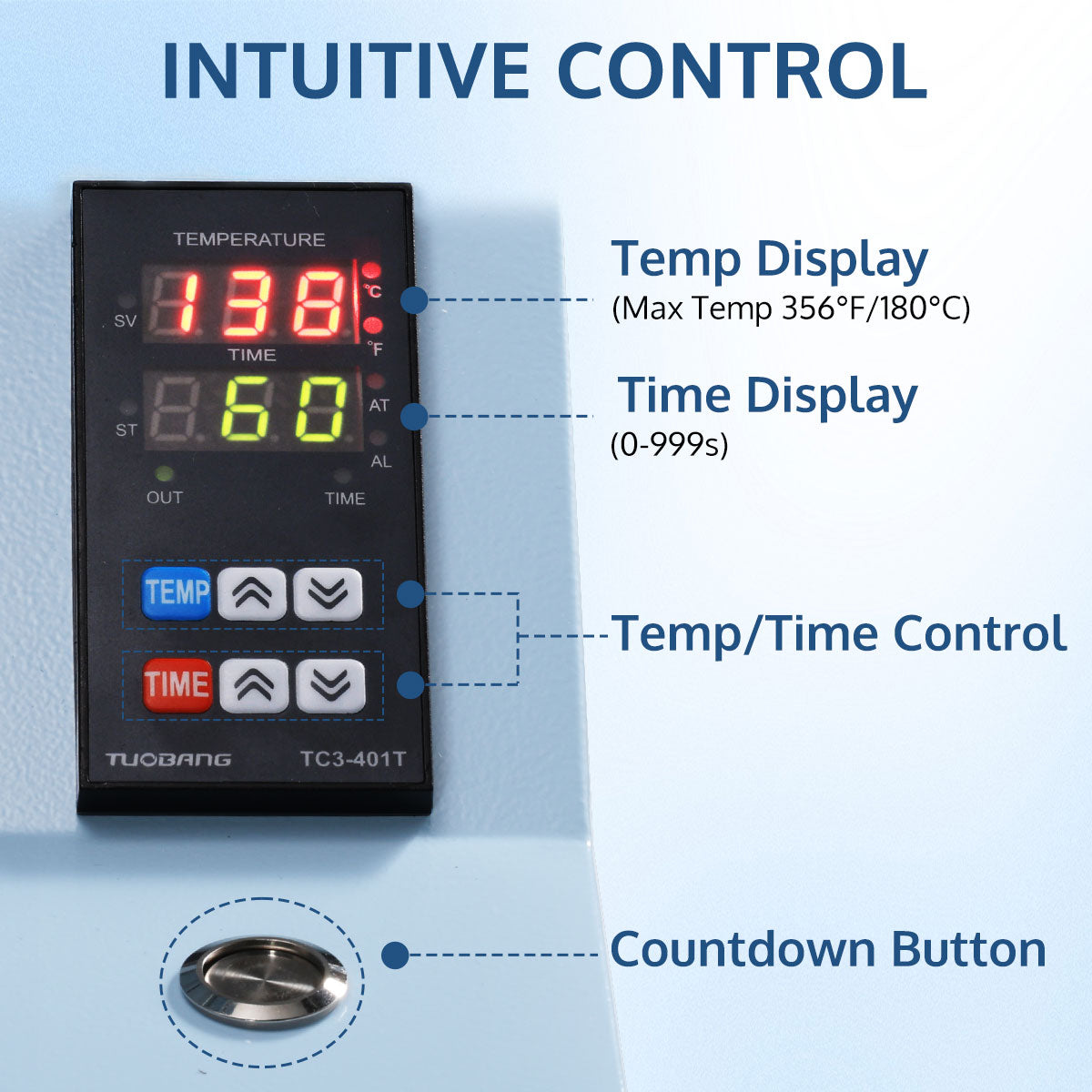 Intuitive control with a temp display