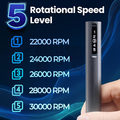 5 Rotational Speed Level - 22000 RPM; 24000 RPM; 26000 RPM; 28000 RPM; 30000 RPM