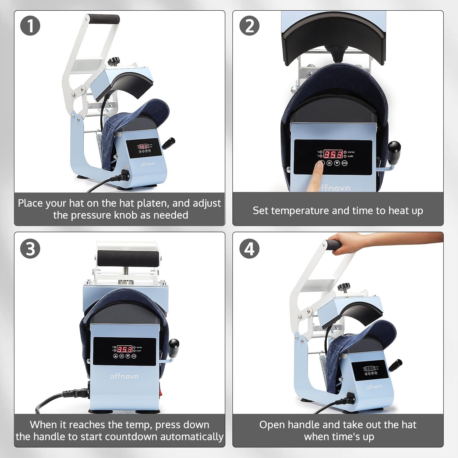 Hat Heat Press Machine with Auto Countdown