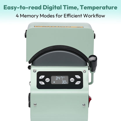 Easy-to-read digital time and temperature - 4 memory modes for efficient workflow