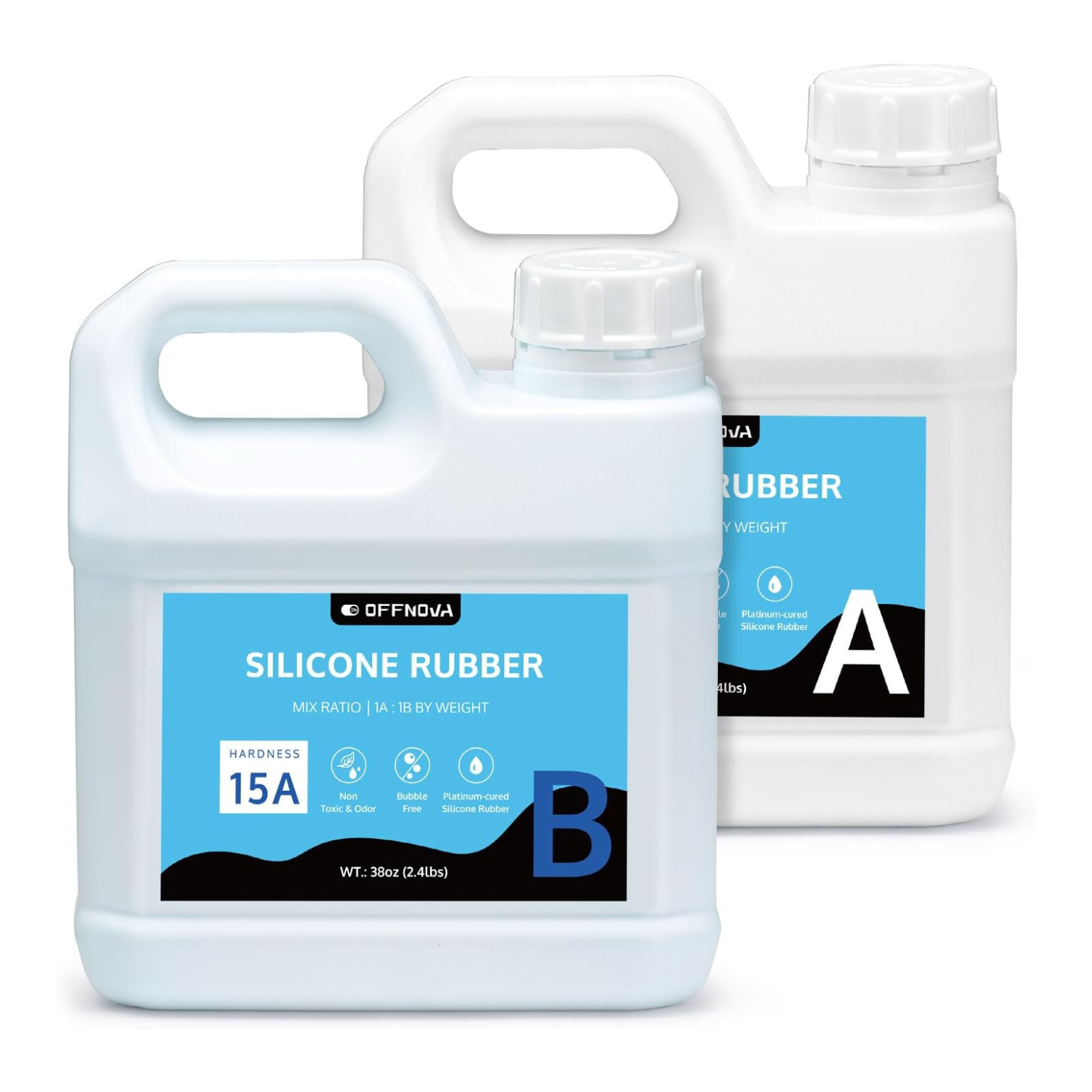 Two bottles of 2kg silicone rubber