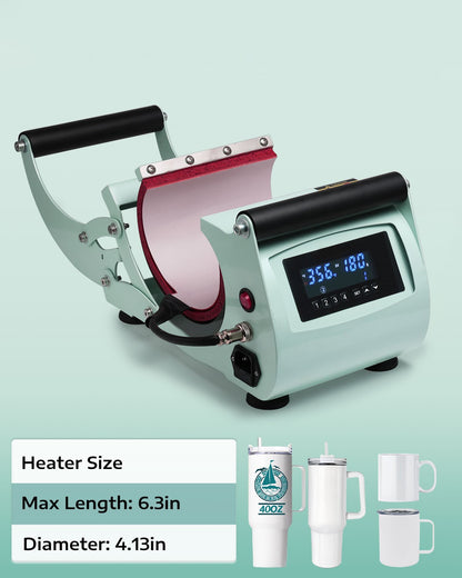 Heat Press Machine for 40-oz Tumblers and Large Coffee Mugs