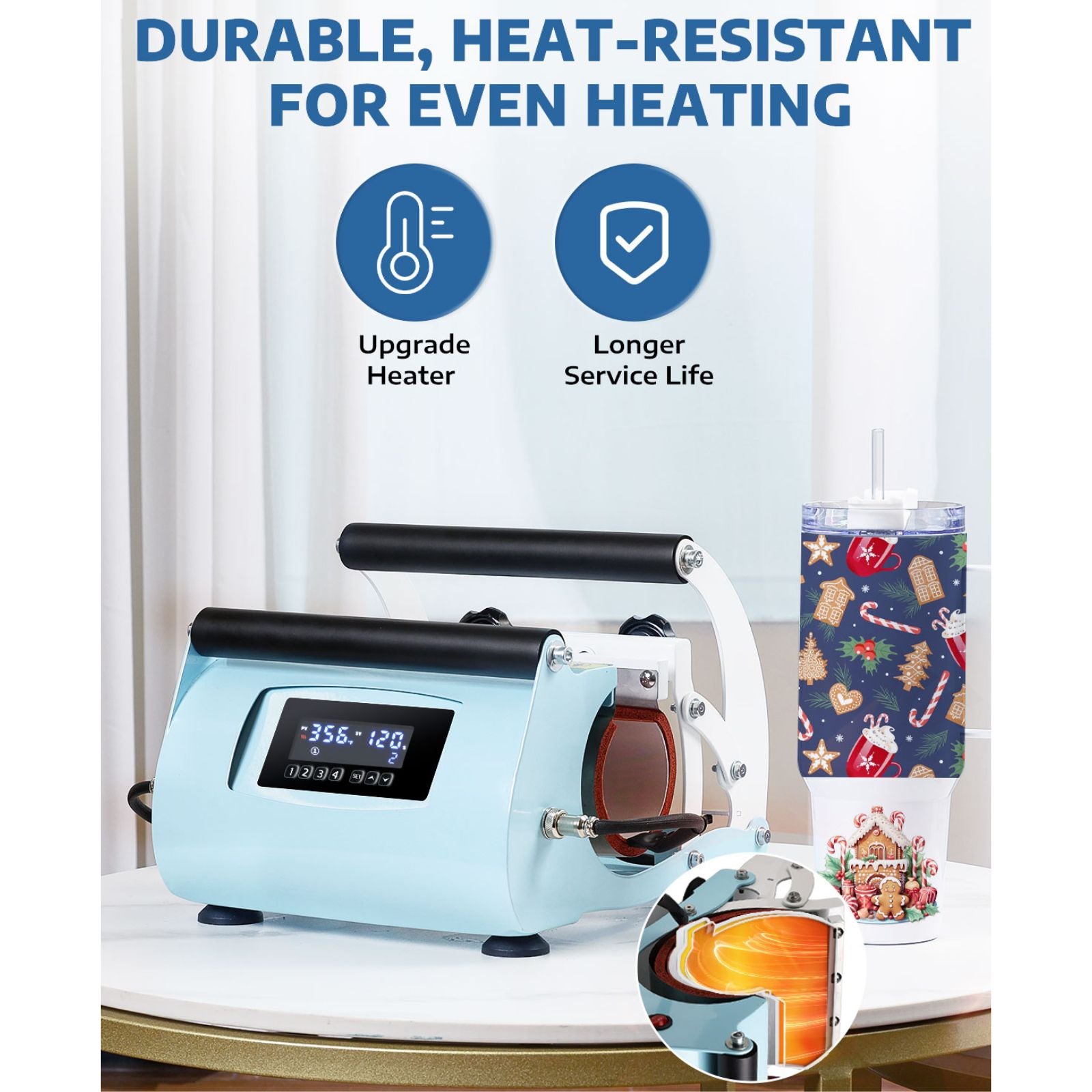 DURABLE,HEAT-RESISTANT FOR EVEN HEATING: Upgrade Heater; Longer Service Life