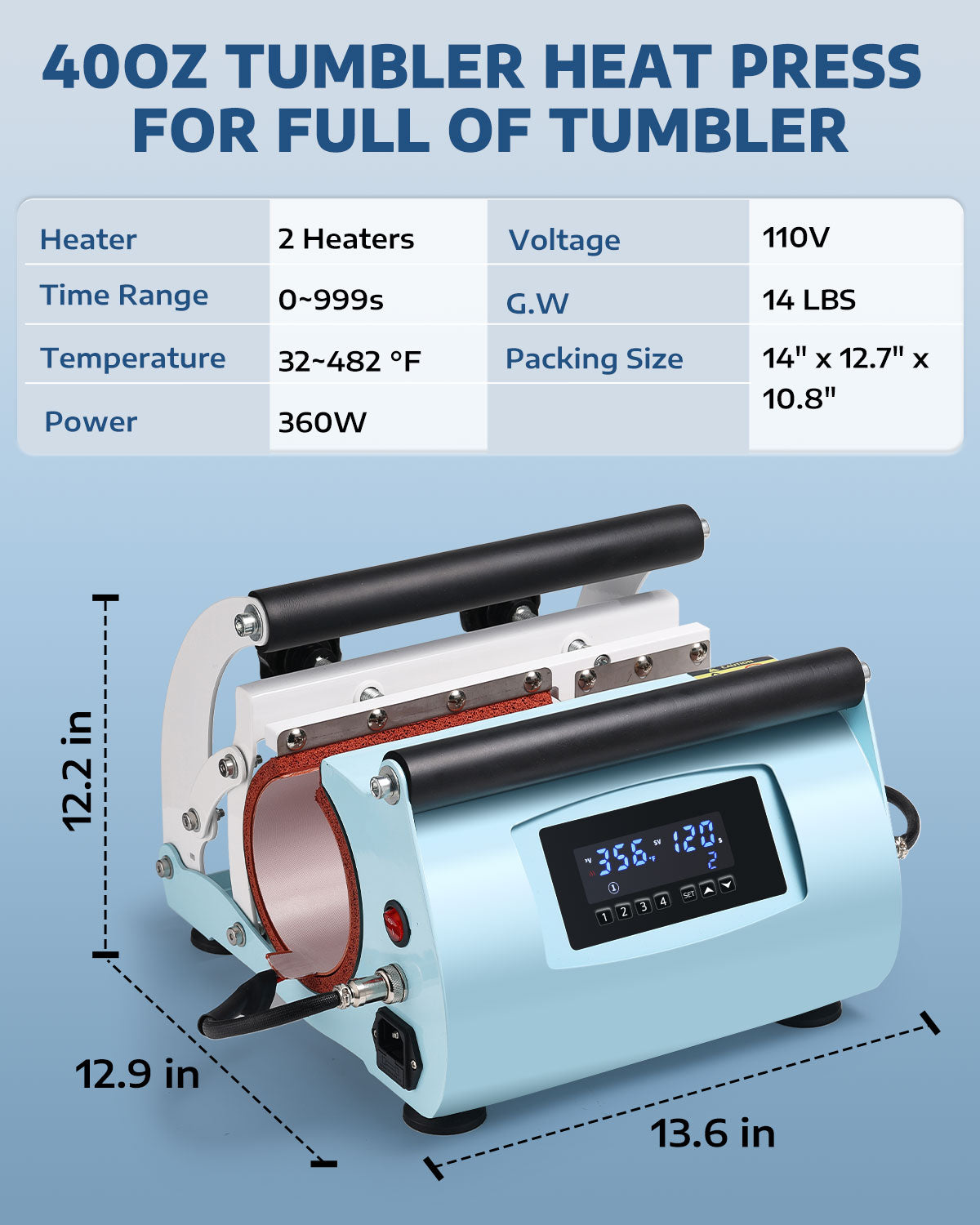 Heat Press Machine for stanley shaped 40 oz Sublimation Tumbler