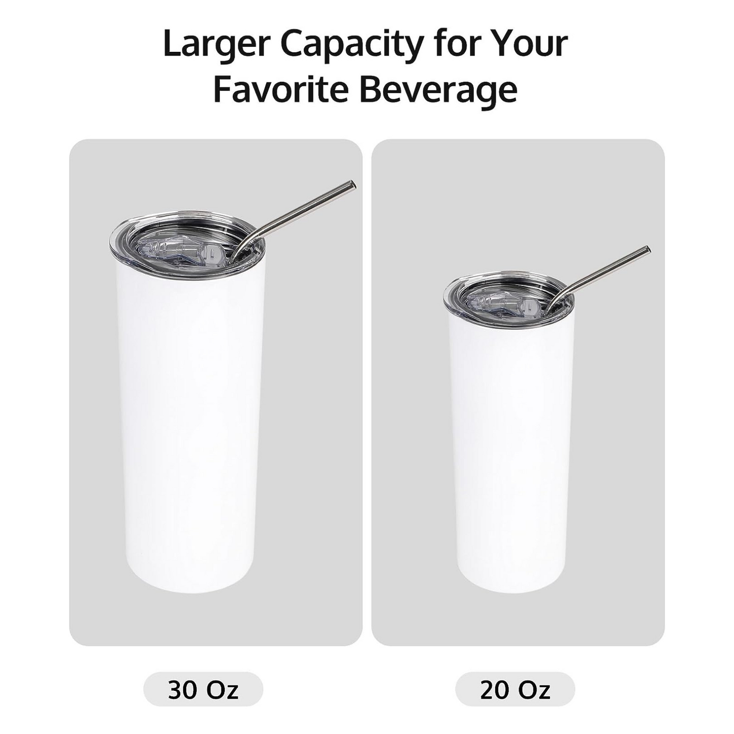 OFFNOVA sublimation blank tumblers with lids and straws have larger capacity of 30 oz