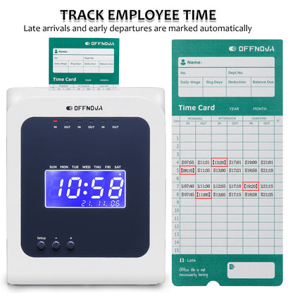 Thermal Punch Time Clock Upgraded Version (50 Time Cards Included)