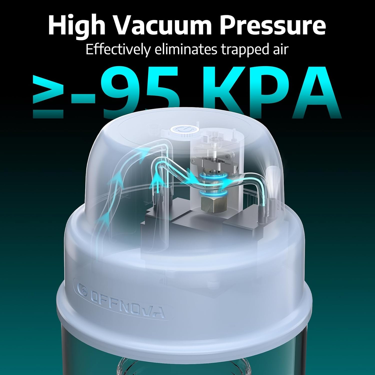 High Vacuum Pressure - effectively eliminates trapped air >=-95 KPA