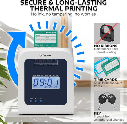 Thermal Punch Time Clock with 50 Time Cards