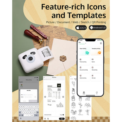 Feature-rich lcons and Templates - Picture/Document/Web/Sketch/ QR Printing