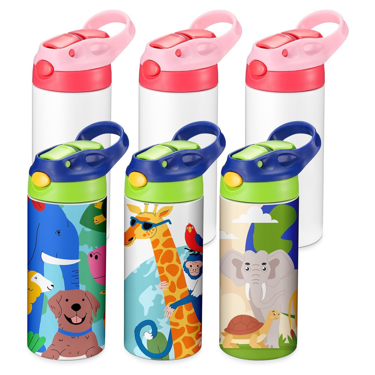 16oz Blank Kids Water Bottle with Handle for Sublimation Heat Press