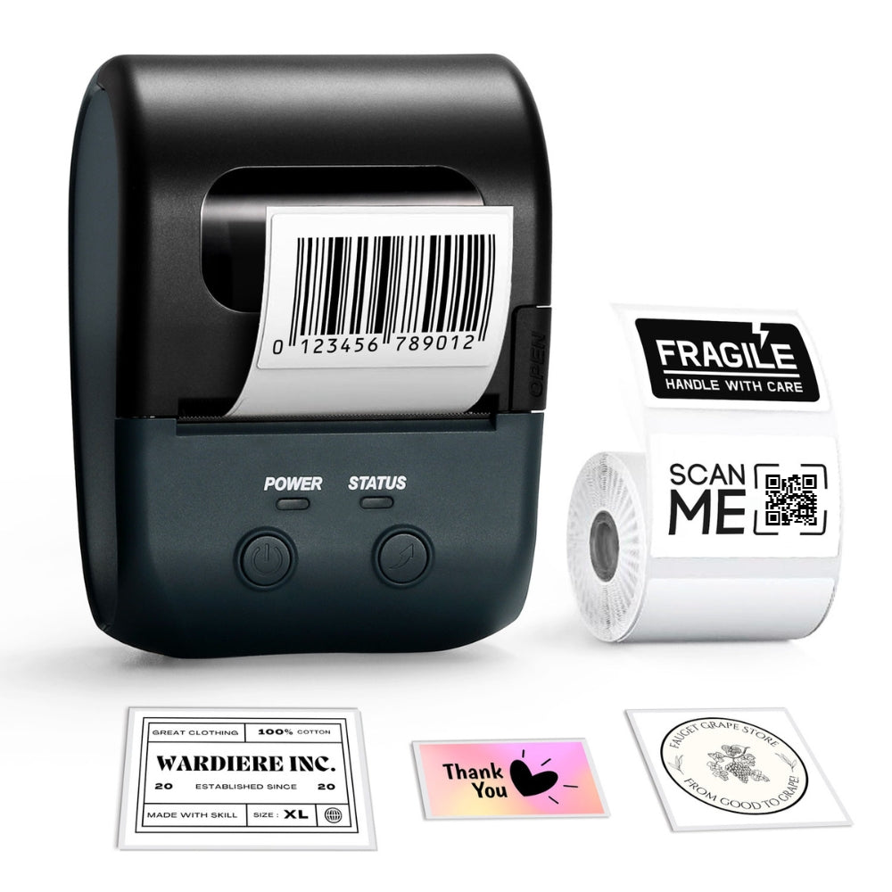OFFNOVA Label Maker 2 inch Bluetooth Sticker Printer for Photo, Journal Fun, Barcode, Address Label, Inkless Printer for Home School Office