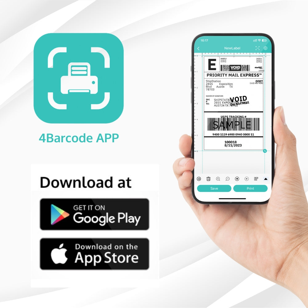 You can download 4Barcode APP at Google Play and App Store