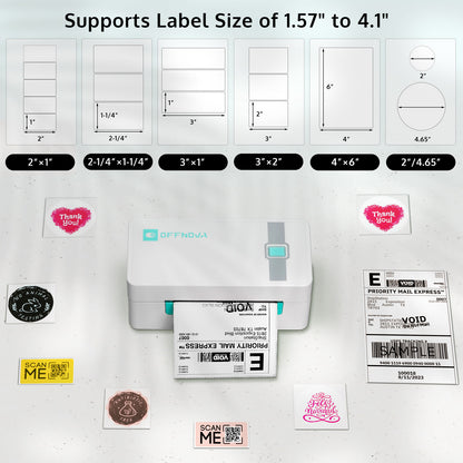 It supports label size of 1.57" to 4.1"