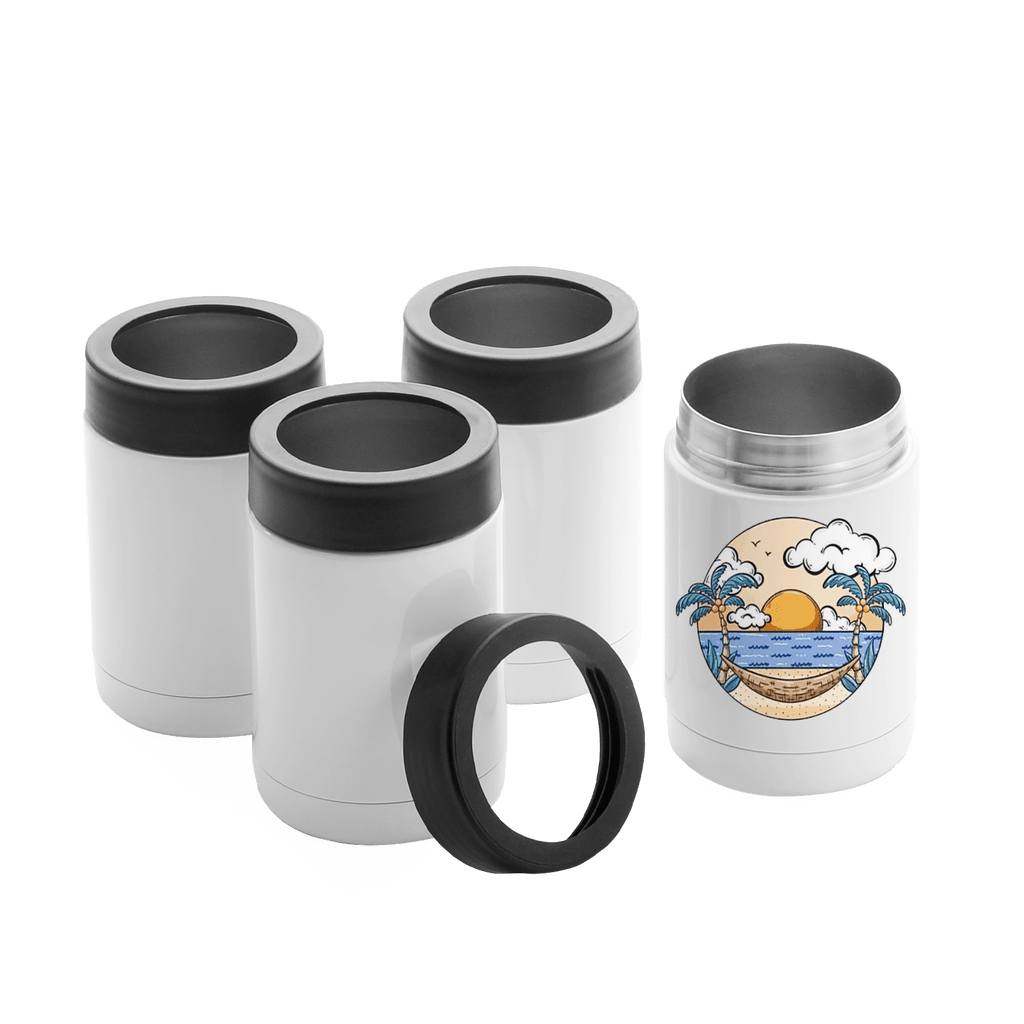 4 in 1 Metal can cooler MATTE Sublimation ready blanks RTS, 4 in 1 skinny  can holder metal, metal can coolers