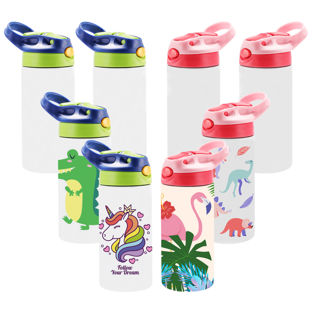 OFFNOVA 20oz Kids Sublimation Tumbler, Kids Sublimation Water Bottle Blank with Handle, Children Sublimation Tumblers Cups for Milk, Soda, Juice