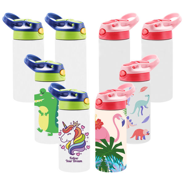 12-3 in 1 UV and Glow In The Dark Sublimation Kids Water Bottles Mixed Colors hot