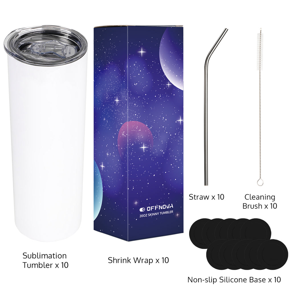 OFFNOVA Sublimation Blanks, Reusable Iced Coffee Cup Sleeve Bundle,  14-32oz, 9 Pack
