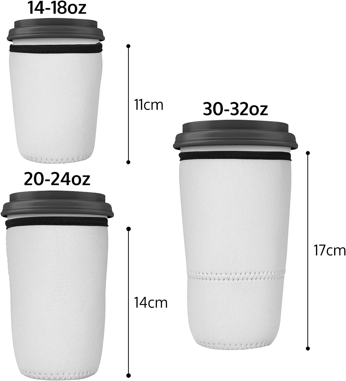 Sublimation Blank Iced Coffee Cup Sleeve (9 Pack)