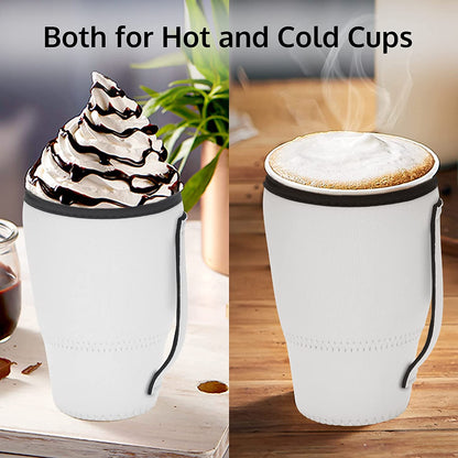 Sublimation Blank Iced Coffee Cup Sleeve with Handle (9 Pack)