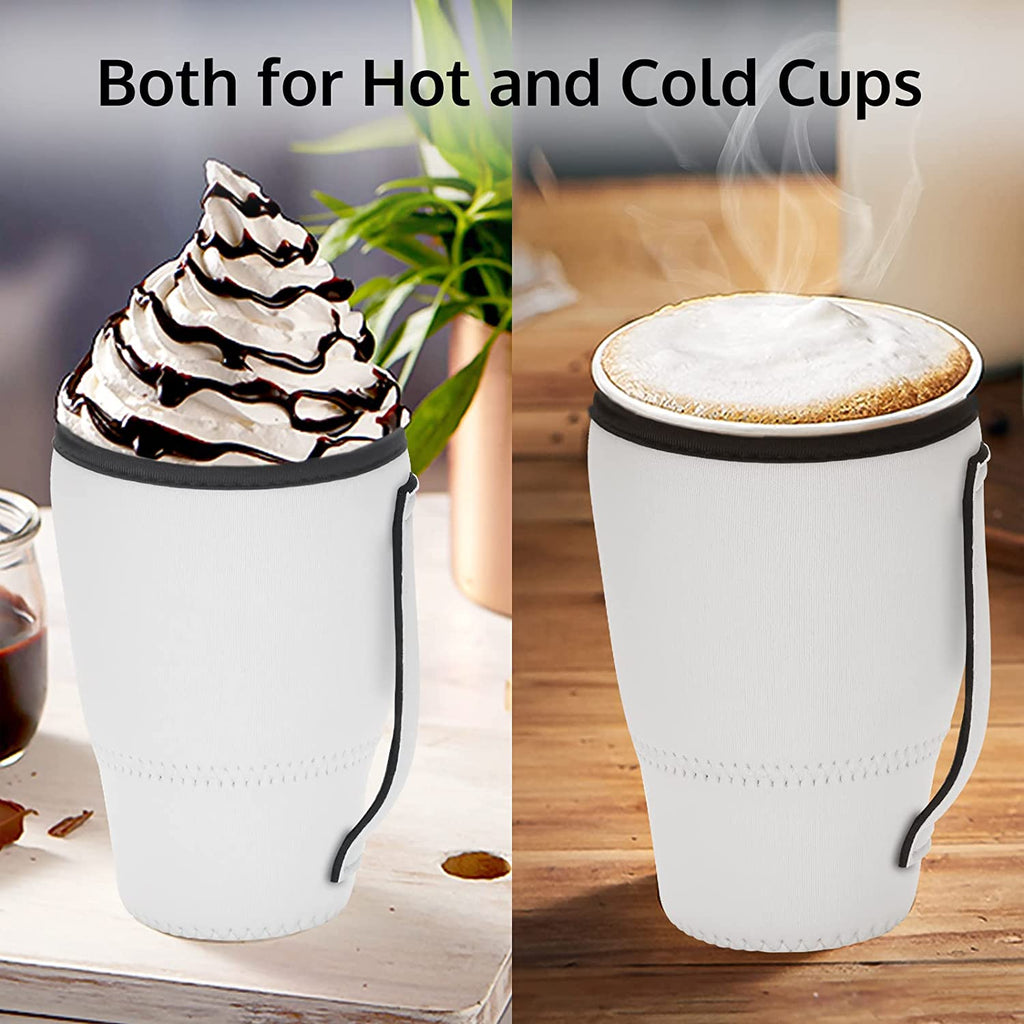 Reusable Iced Coffee Cup Sleeve Neoprene Insulated Sleeves Cup Holder with  Handl