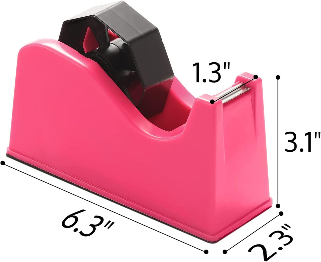 OFFNOVA Heat Tape Dispenser and Tapes Kit for Sublimation, A Desktop Holder and 2 Rolls 33M x 10mm Heat Resistant Tape for Cricut and More (Pink)