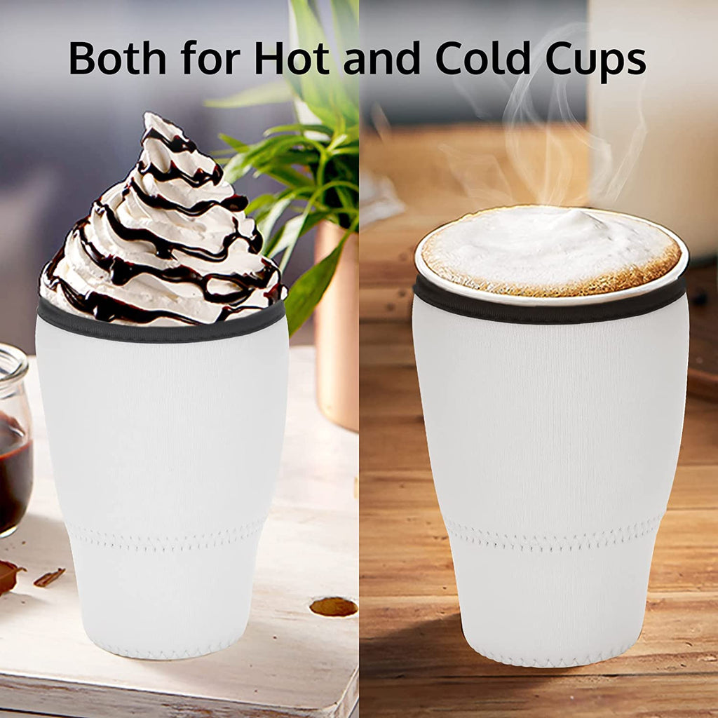 OFFNOVA 9 Pack Sublimation Blank Coffee Sleeve, Reusable 3-Size Neoprene Bottle Sleeves, 16-32oz Cover for Starbucks Coffee, McDonalds, Dunkin