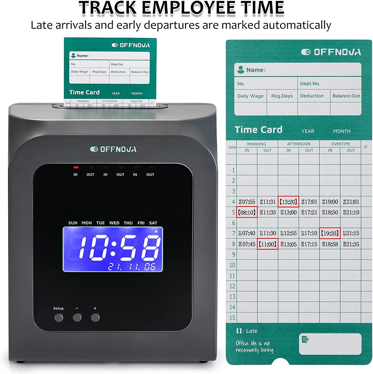 Thermal Punch Time Clock (50 Time Cards Included)