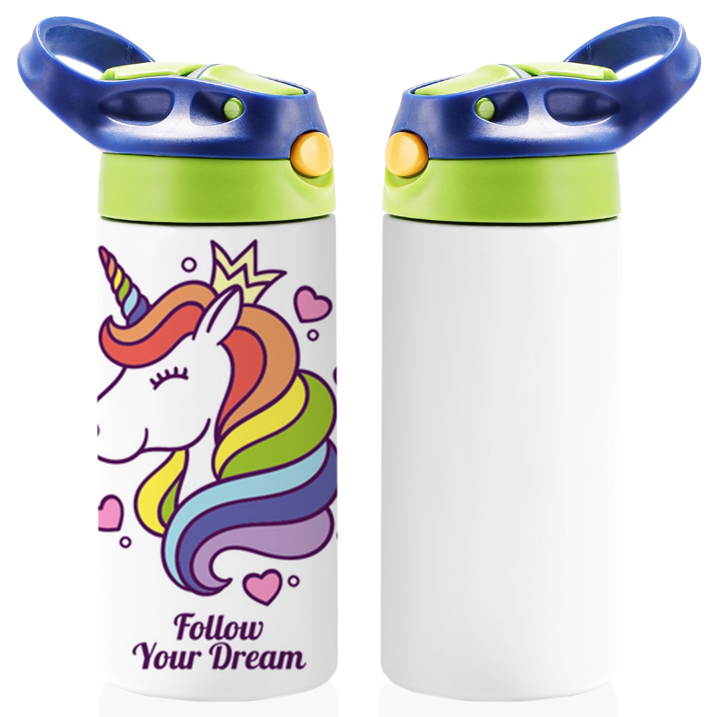 2-Pack Blue Sublimation Blank Kids' Water Bottles