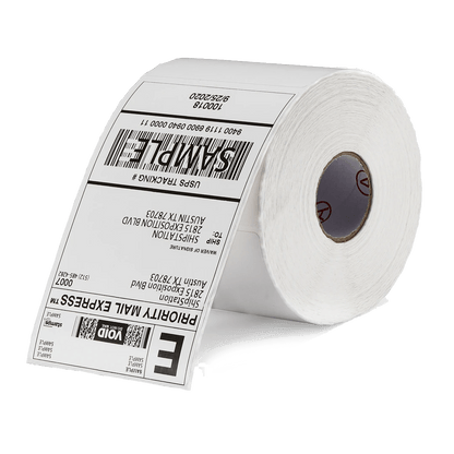A roll of 4"x6" direct thermal labels 