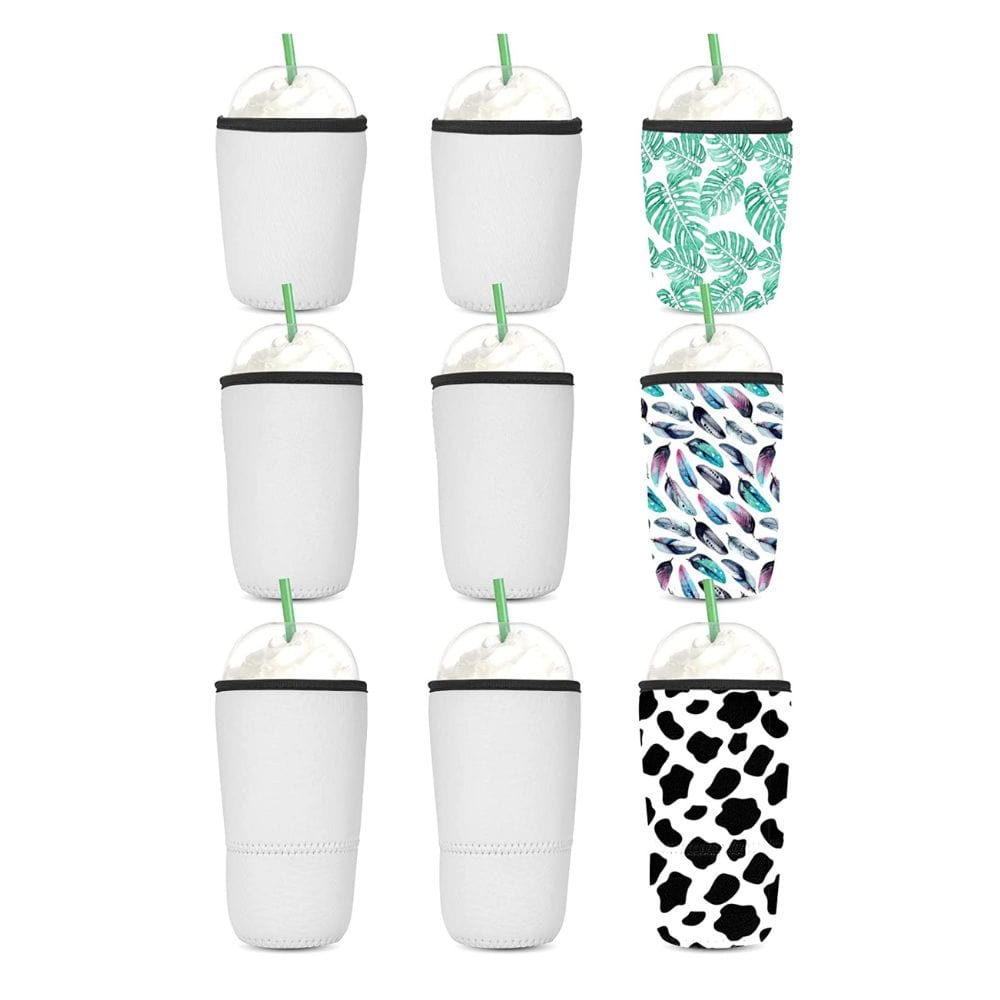Sublimation Blank Iced Coffee Cup Sleeve (9 Pack)