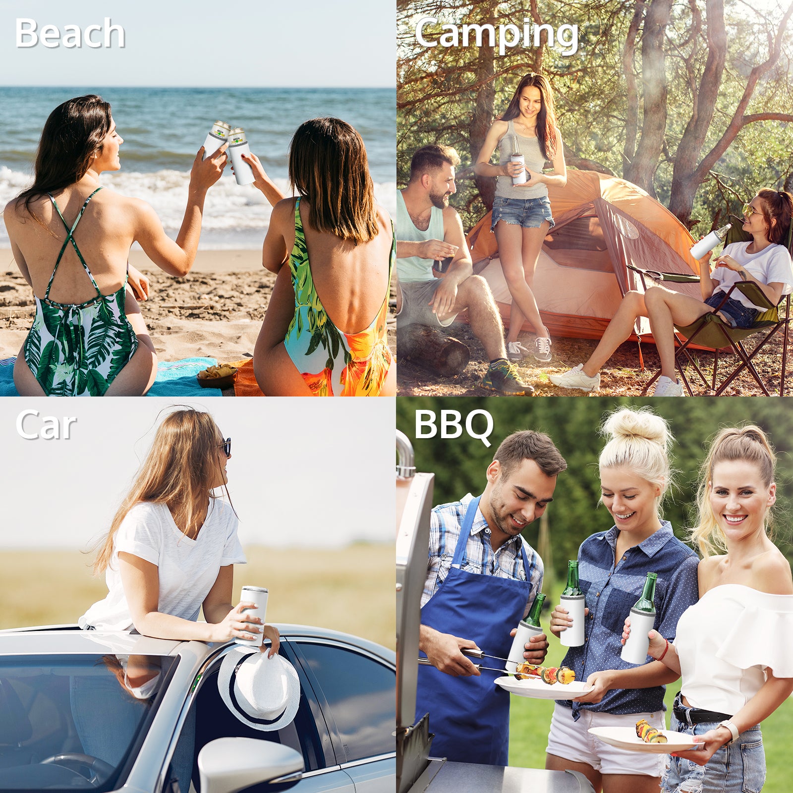 16oz 4-in-1 Blank Can Cooler 4-Pack for Sublimation Heat Press